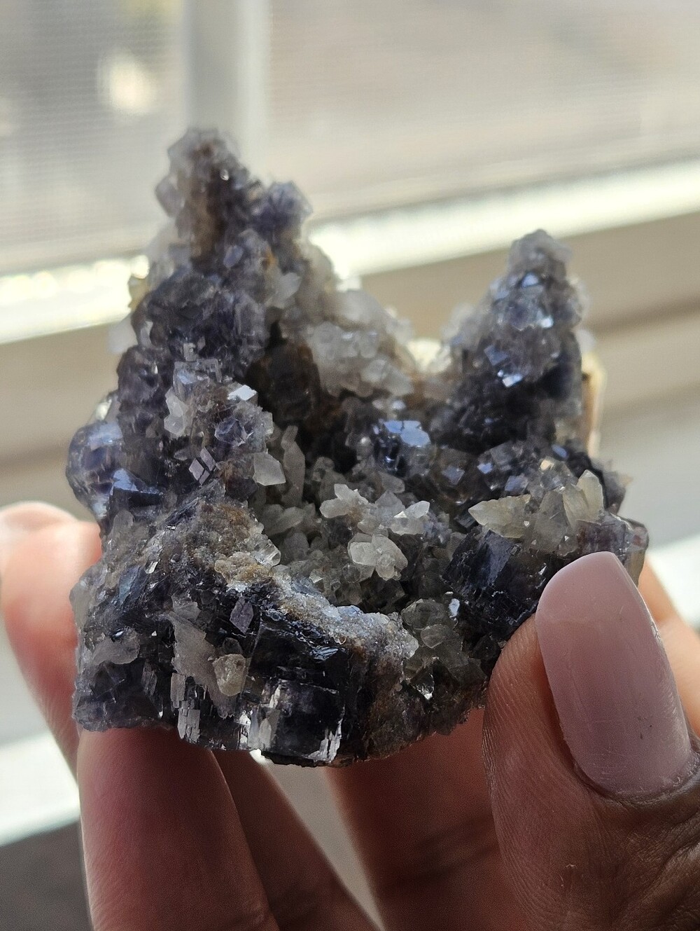 Bright Teal Druzy Fluorite- Barite And Quartz - Picture 3 of 9